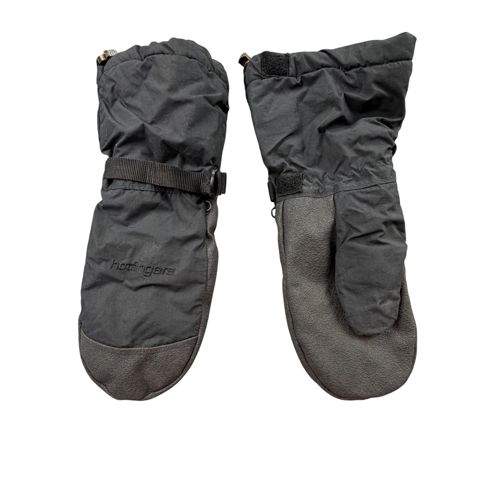 Hotfingers Wells Lamont Youth Large Black Snow Mittens Adjustable Winter Gloves